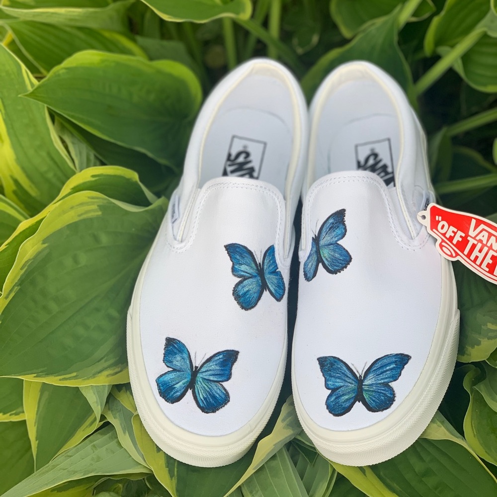 Handpainted butterfly vans